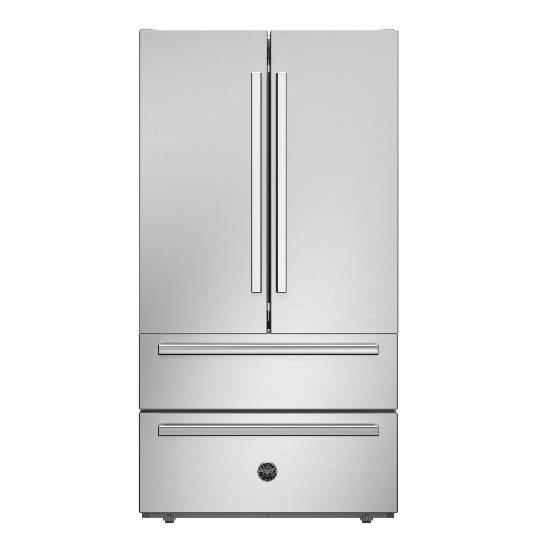 Refrigerador Bertazzoni Professional French Door 636 litros, inox escovado, 91 cm de largura com design sofisticado.